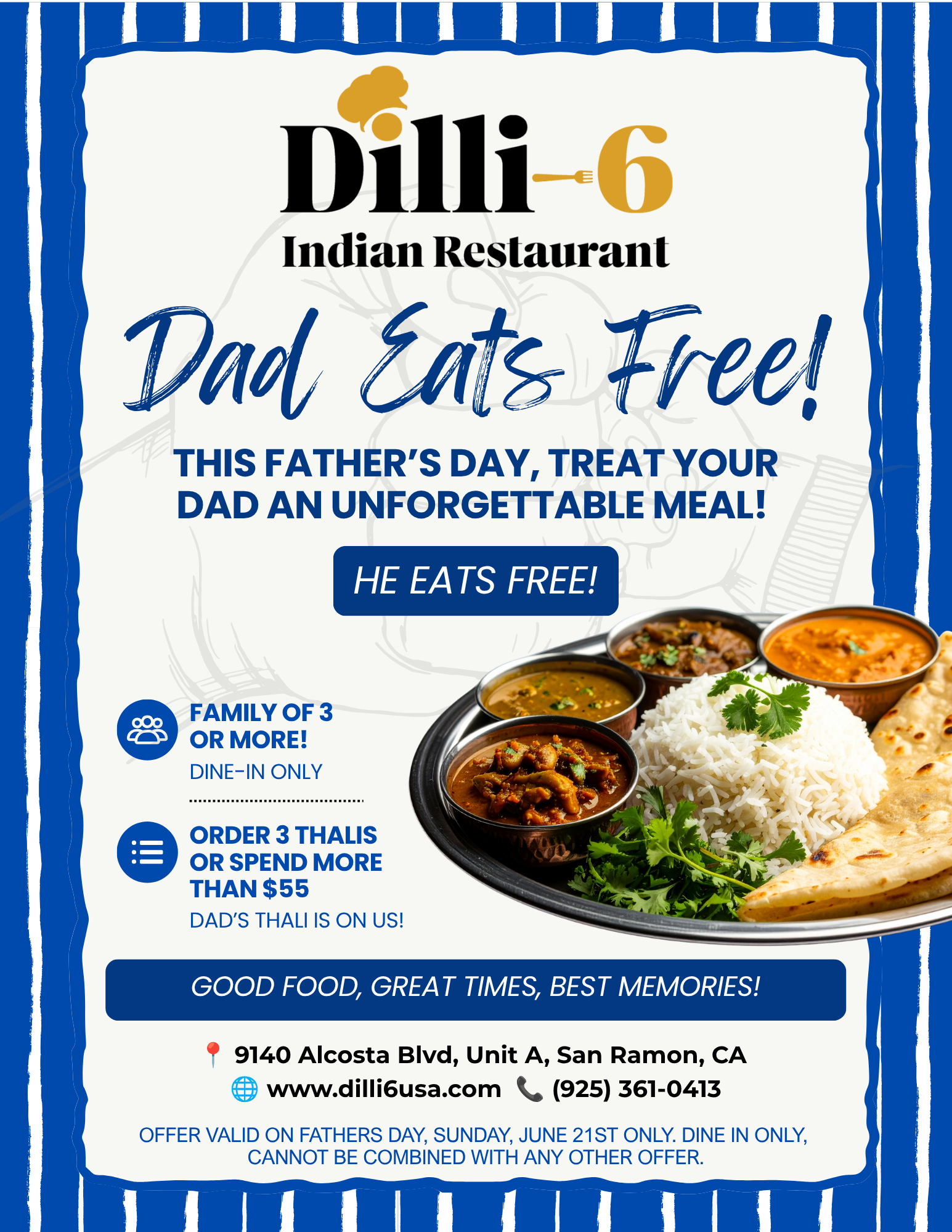 fathers day offer at Dilli-6 San Ramon